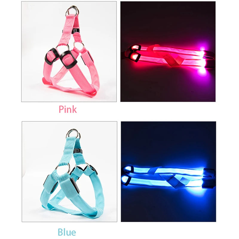 Adjustable LED Dog Harness for Night Safety