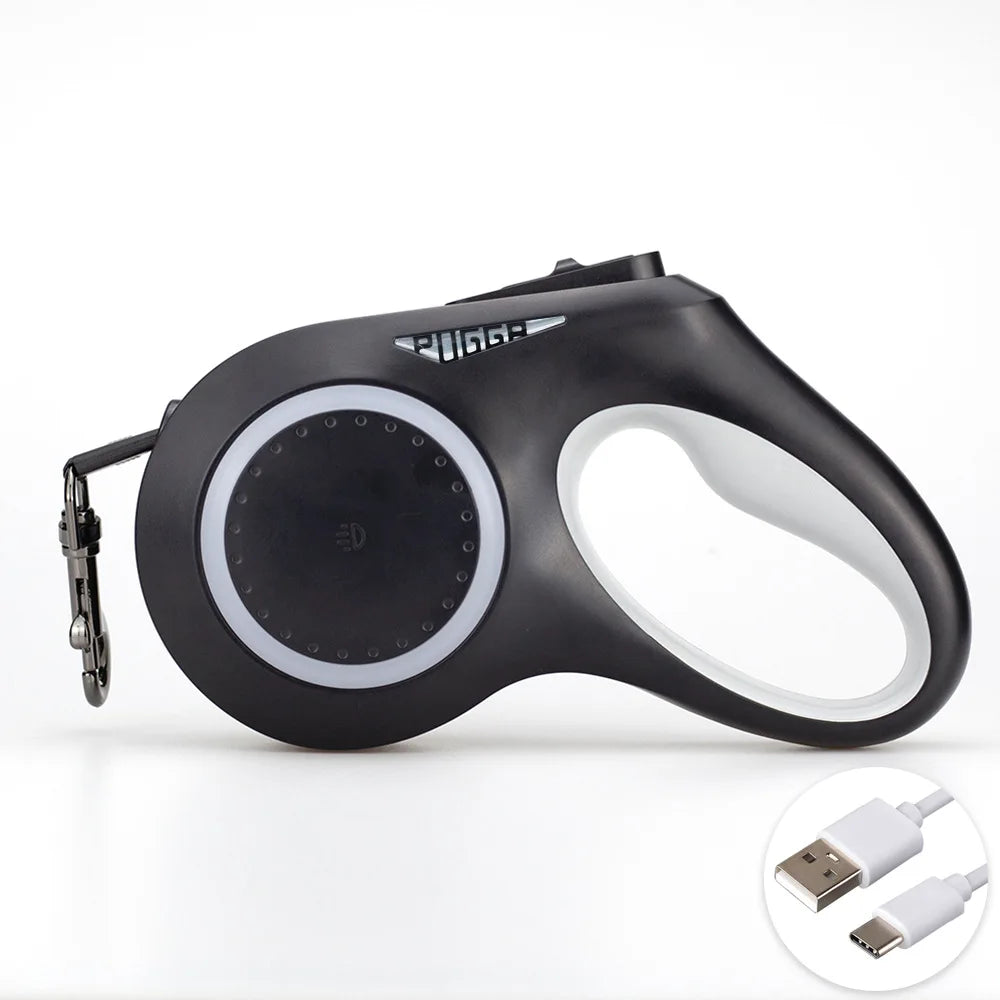LED Dog Leash with USB Charge for Night Walking Safety