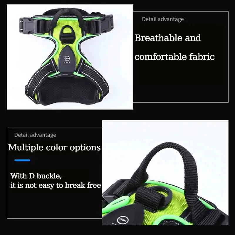 LED Glowing Dog Harness for Nighttime Walks