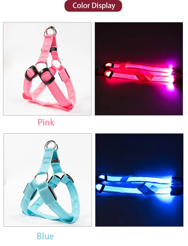 Adjustable LED Dog Harness for Night Safety