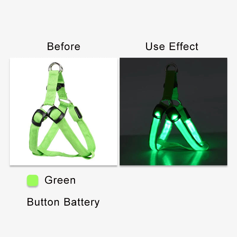 Adjustable LED Dog Harness for Night Safety