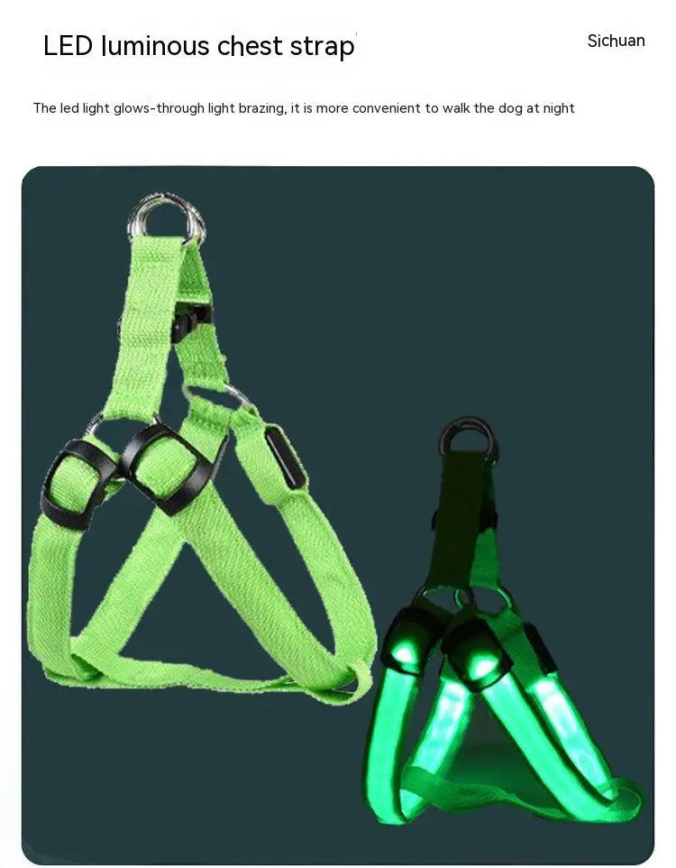 Adjustable LED Dog Harness for Night Safety