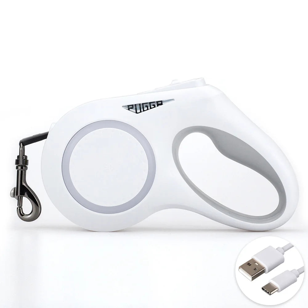 LED Dog Leash with USB Charge for Night Walking Safety