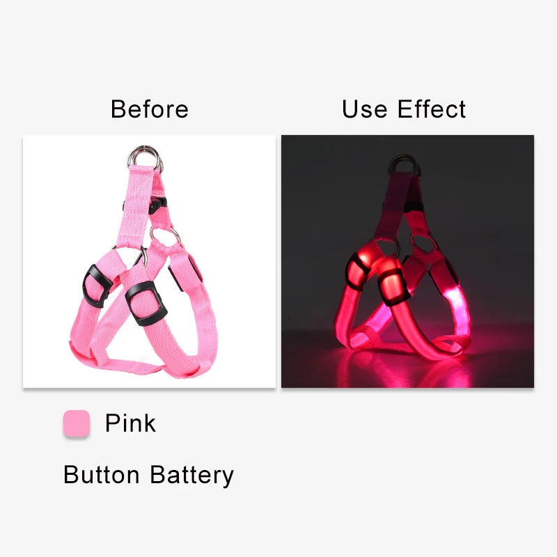 Adjustable LED Dog Harness for Night Safety