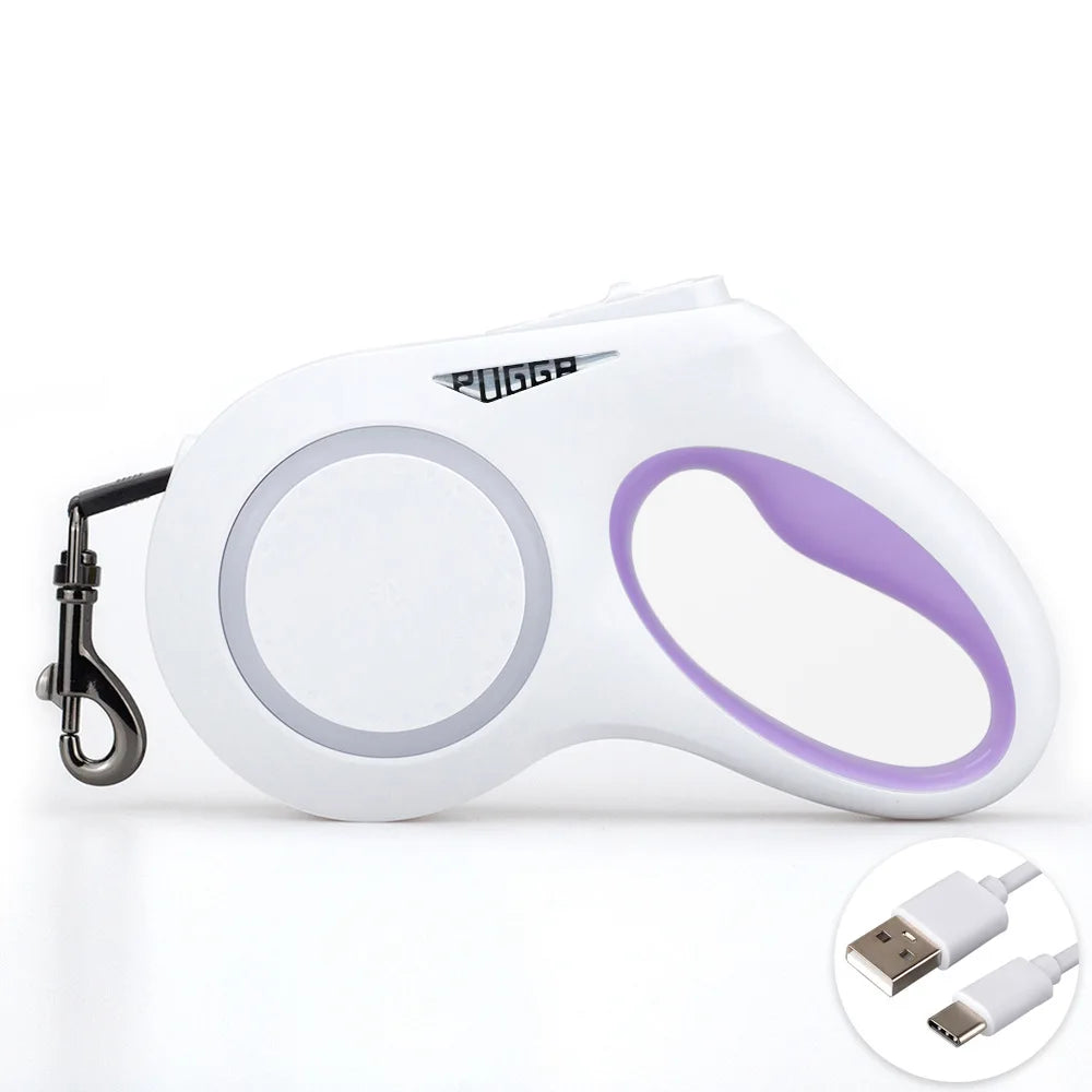 LED Dog Leash with USB Charge for Night Walking Safety