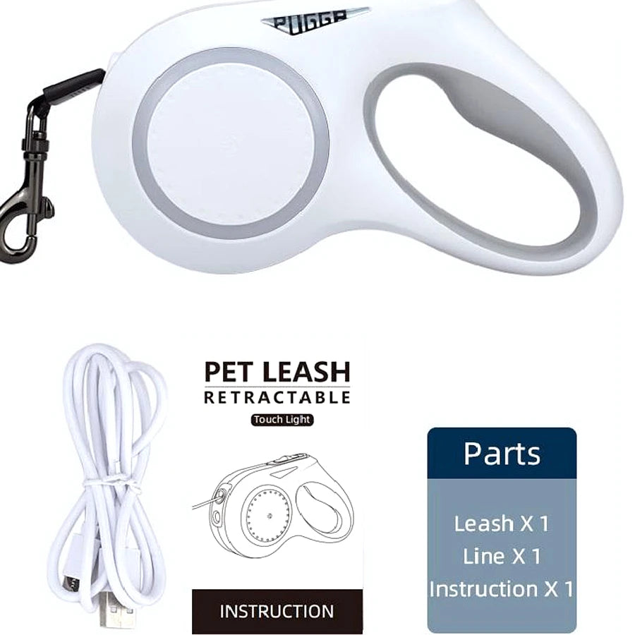 LED Dog Leash with USB Charge for Night Walking Safety