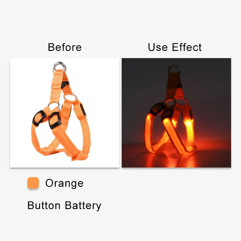 Adjustable LED Dog Harness for Night Safety