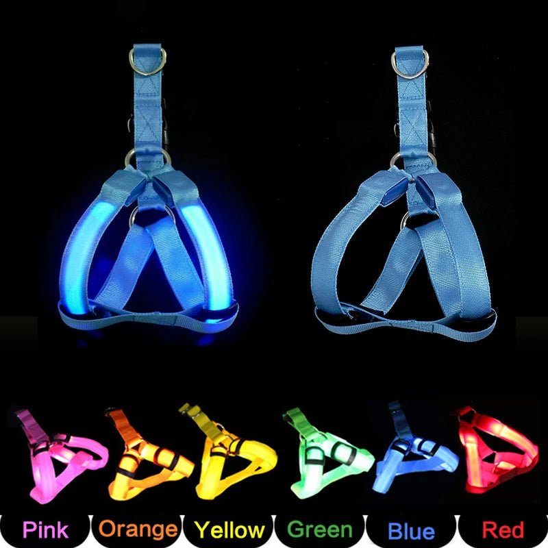 Adjustable LED Dog Harness for Night Safety