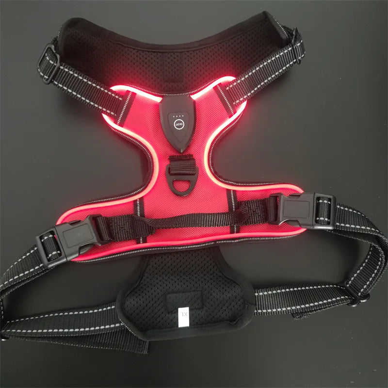 LED Glowing Dog Harness for Nighttime Walks