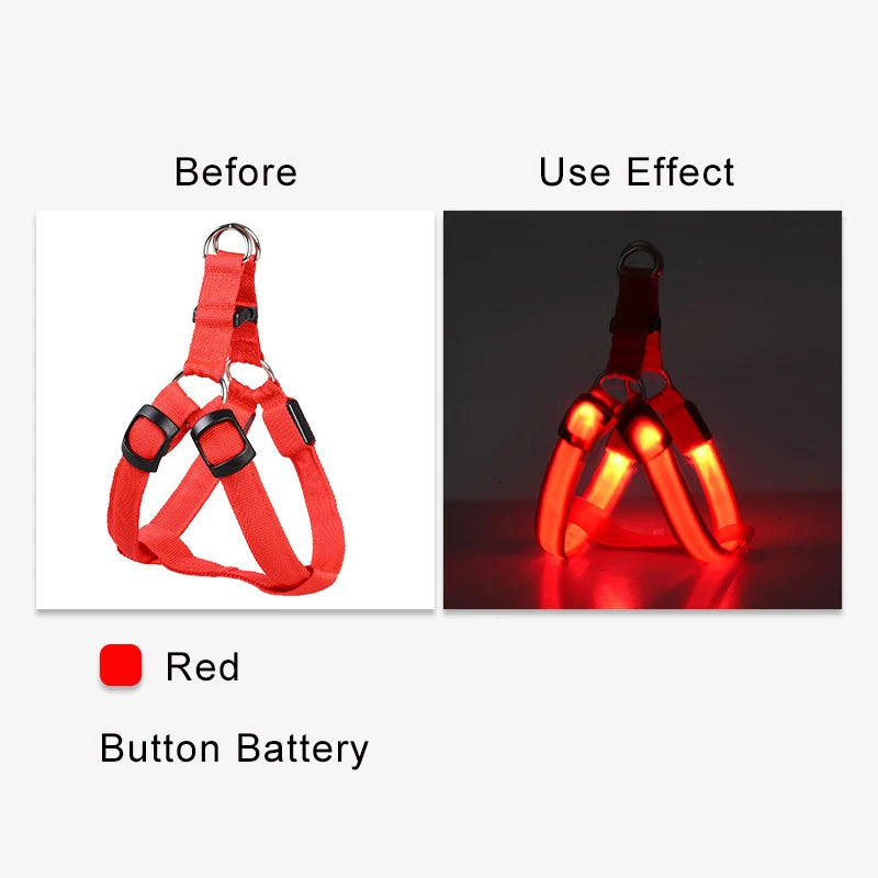 Adjustable LED Dog Harness for Night Safety