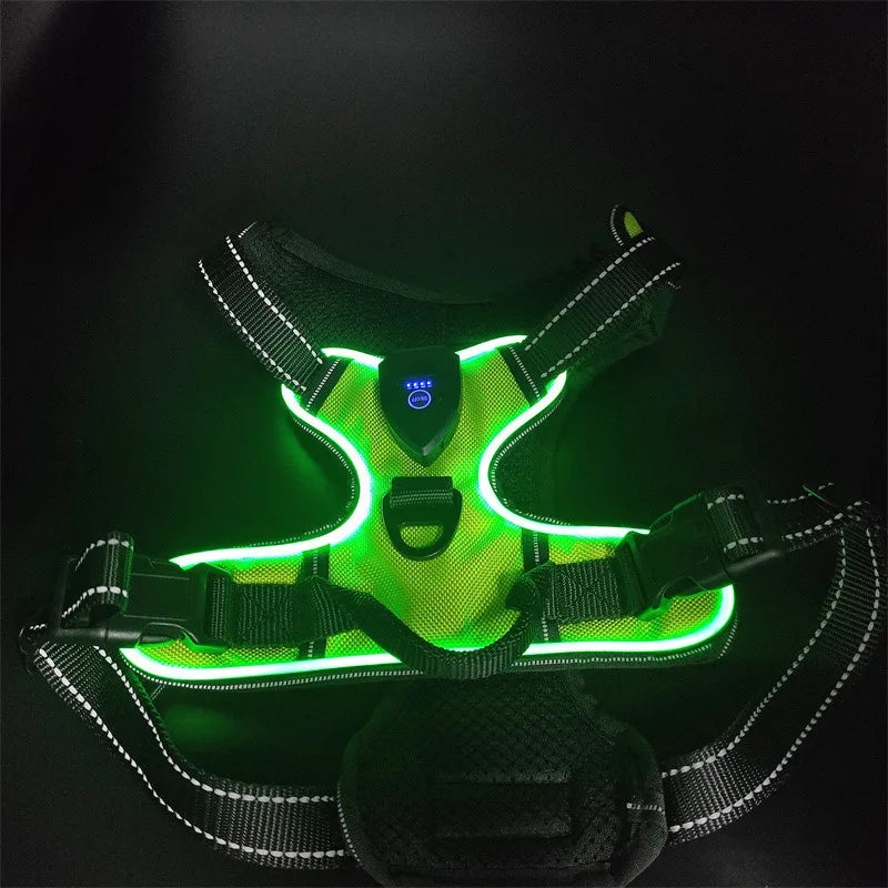 LED Glowing Dog Harness for Nighttime Walks