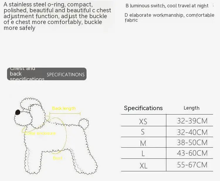 Adjustable LED Dog Harness for Night Safety