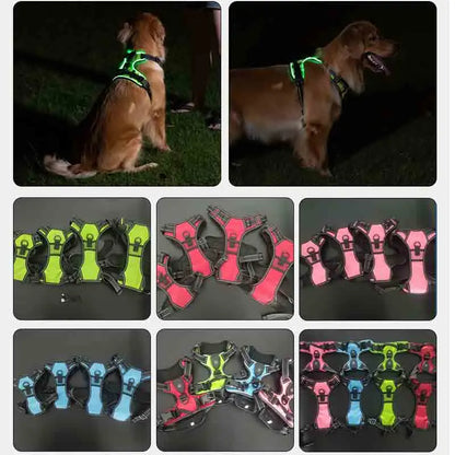 LED Glowing Dog Harness for Nighttime Walks