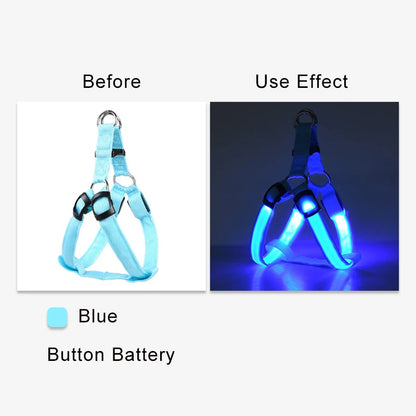 Adjustable LED Dog Harness for Night Safety