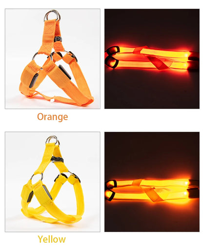 Adjustable LED Dog Harness for Night Safety